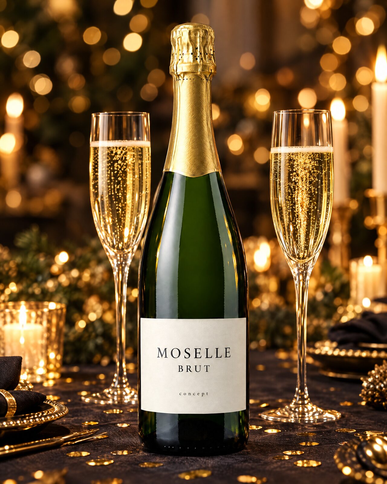 A Moselle sparkling wine, from studio bottle to vineyard sunset — Lux Photo Pro