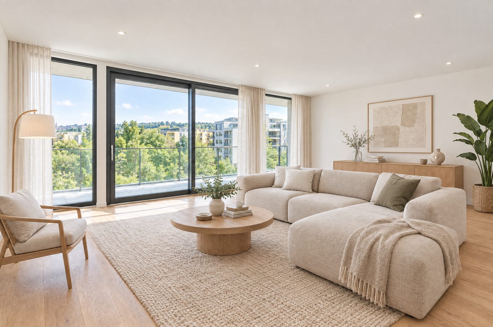 An empty apartment, staged in two styles — Lux Photo Pro